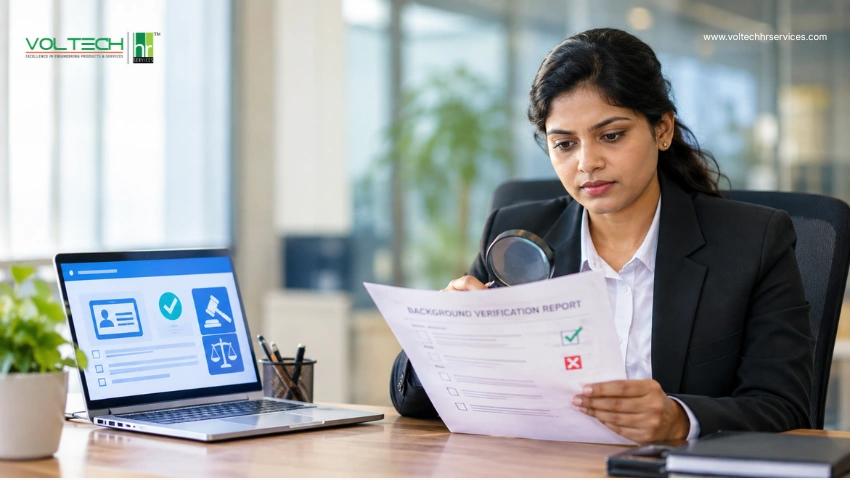 HR manager checking a job candidate's criminal background before hiring