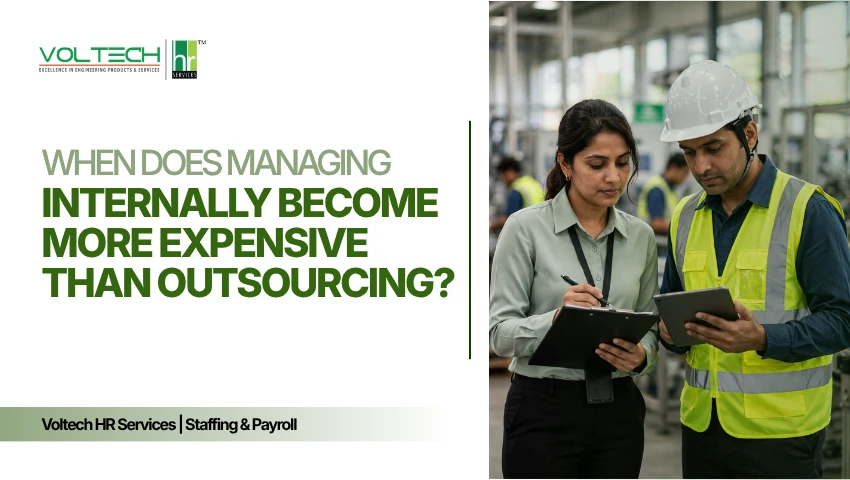 In-house vs outsourced contract workforce management in India: HR manager and supervisor at a factory